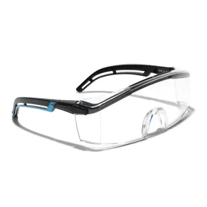 Übergroße Unisex-Sicherheits-Sonnenbrille mit klaren Gläsern und blauem Rahmen