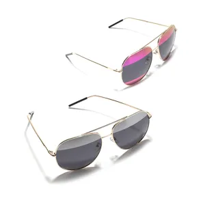 Classic metal polarized aviator sunglasses for men and women, trendy oversized style