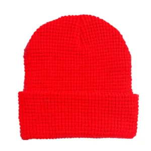 Klassische leuchtend rote Strickmütze für Herbst und Winter Outdoor-Wärme und Sportstil