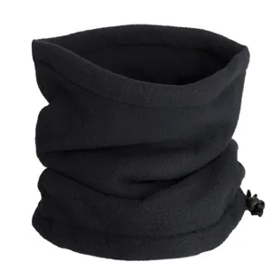 Schwarzer Fleece-Halswärmer mit verstellbarem Kordelzug für den Winter