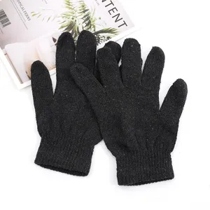 Warme schwarze Strick-Touchscreen-Handschuhe für Radfahren und diverse Wintersportaktivitäten