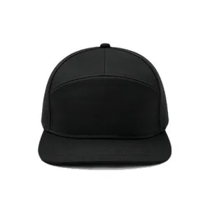 Atmungsaktive schwarze Baseballkappe für Outdoor mit Laser-Löchern und flachem Schirm