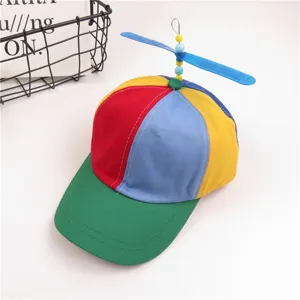 Unisex Children Adult Propeller Bamboo Dragonfly Baseball Cap Colorful Patchwork Sunshade Outdoor Hip Hop Snapback Hat