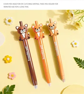 Joli set de stylos gel effaçables animaux 0.5mm stylo bille papeterie mignonne pour enfants