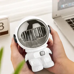 Tragbarer Astronaut Mini Handheld Tischventilator USB Wiederaufladbarer Blattloser Fan Süßer Cartoon Raumfahrer Desktop Kühler
