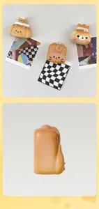 Detailed side view and usage scene display of cute cartoon resin 3D animal fridge magnets
