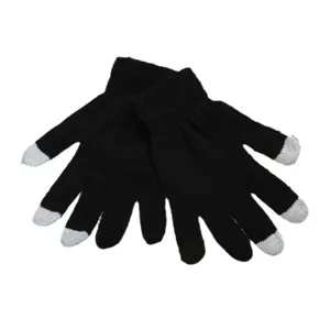 Schwarze Winter Strick Touchscreen-Handschuhe für Outdoor-Radfahren und Wärme.