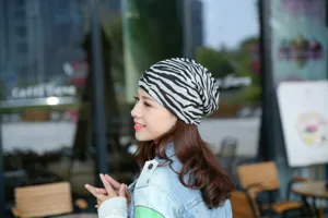 Modischer Beanie-Hut mit Zebramuster für Damen, perfekt für den Freizeitgebrauch