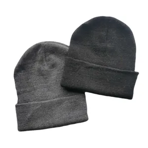 Bonnet en Tricot de Viscose Chapeau Chaud Hiver Homme Femme Couleur Unie Hip Hop Skull Cap Unisexe Extérieur Doux
