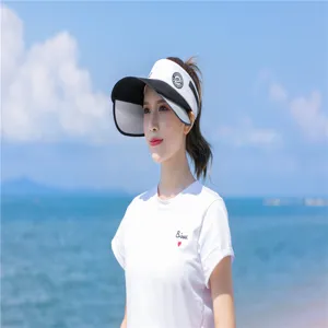 Eleganter Sonnenvisier mit breiter Krempe und Seitenteilen für Strand-Sonnenschutz