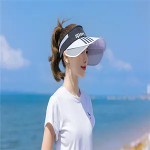 Damen Sonnenblende mit ausziehbaren Seitenteilen für maximalen UV-Schutz am Strand