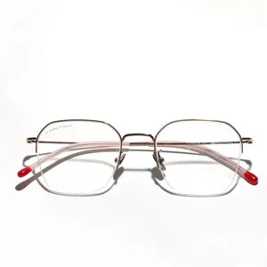 Modische Titan Brillenfassung Halbrand Für Herren Damen Großer Quadratischer Rahmen Anti-Blaulicht Business Optische Brille