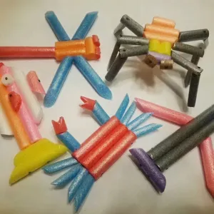 Colorful DIY foam stick building block toys for kids educational craft projects