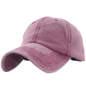 Vintage-Baseballkappe aus gewaschener Baumwolle mit weichem Oberteil in Lila-Ton