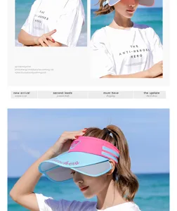 Verstellbarer Sonnenvisierhut für Damen zum UV-Schutz am Strand