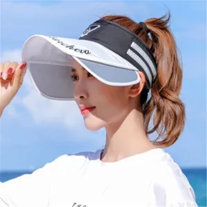 Stilvoller Damen Sonnenhut mit UV-Schutz und ausziehbarer Krempe für Strand und Outdoor