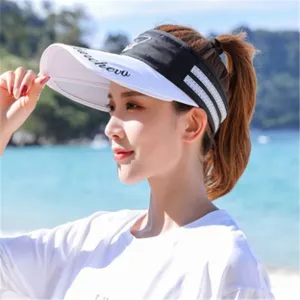 Damen-Sonnenvisier mit UV-Schutz und ausziehbarer Krempe für den Sommer am Strand
