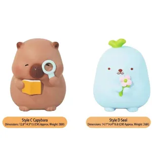 Tirelires mignonnes en forme d'animaux de dessin animé avec capybara et phoque enfant