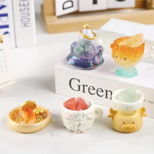 Collection de figurines de zodiaque en résine avec cristaux pour décoration de bureau