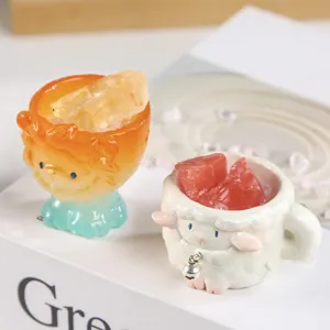 Figurines zodiacales en résine avec cristaux naturels pour décoration