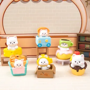 Set de figurines mignonnes en résine de boulangerie Westie pour décoration de bureau