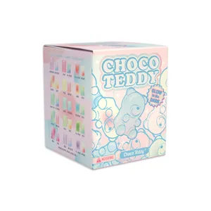 Packaging box for Choco Teddy blind box mini figures showing collectible bear designs