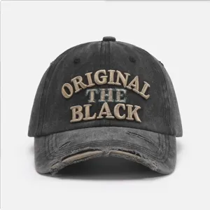 Berretto da Baseball in Cotone Lavato Vintage per Uomo Donna Ricamo Lettere Distressed Cappello con Visiera Parasole Retro Denim Regolabile