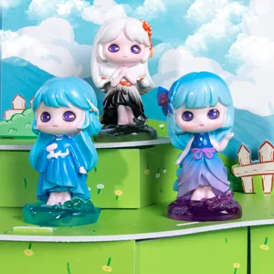 Lot de trois figurines mignonnes de beauté chinoise en résine pour collection de jouets