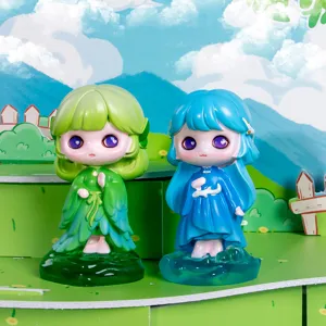 Lot de deux jolies figurines de fées en résine de style chinois classique pour déco