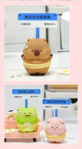 Figurines d'animaux mignons qui transpirent pour bureau Capybara grenouille et cochon