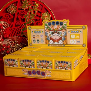 Chinese style blind box resin figure set with lucky beast theme packaging