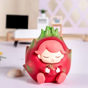 Schattig drakenvrucht cartoon hars beeldje verzamelbaar blind box speelgoed