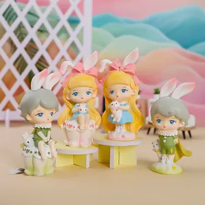 Figurine de Dessin Animé en Résine de la Forêt de Contes de Fées Décoration de Bureau Style Guérison Statue de Garçon et Fille Ornement de Décoration Maison Bureau Cadeau