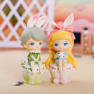 Paire de figurines de lapin de conte de fées pour décoration de bureau créative maison