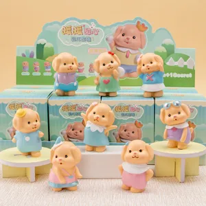 Komplette Set niedlicher Cartoon-Hunde-Resinfiguren aus der Warm Sweetheart Blind Box Serie