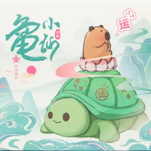 Detailed cute illustration of turtle and capybara storage ornament for desktop decor