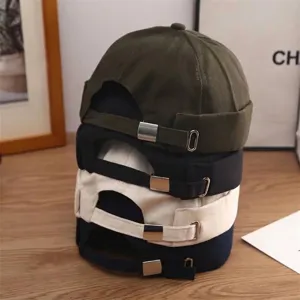 Dockermuts Randloze Zeemansmuts Retro Landlord Hat Katoen Verstelbaar Japanse Stijl Mode Beanie Voor Heren Dames Herfst Lente