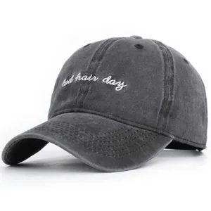 Casquette Dad Hat en Coton Délavé Brodée Bad Hair Day Casquette de Baseball Usée pour Hommes Femmes Réglable Décontractée Extérieur Chapeau de Soleil