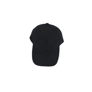 Minimalistische klassische schwarze Wildleder-Baseballkappe in der Vorderansicht