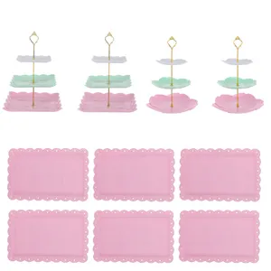 Europäischer 3-stöckiger Obstkuchen-Ständer Dessert-Display-Tablett-Set für Partyhochzeit