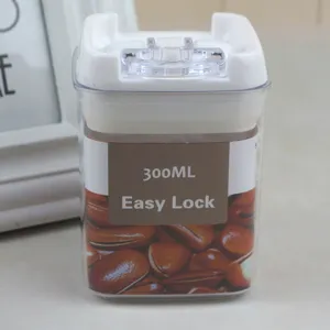 Gros plan d'un récipient de stockage alimentaire de 300ml avec couvercle blanc à verrou