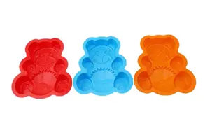Silikon Bären Kuchenform Set für DIY Backen, Schokolade und Handseife Herstellung.