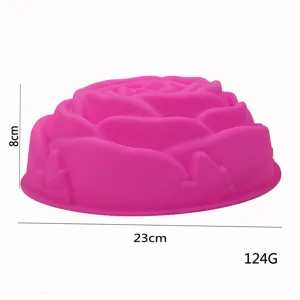 Stampo per torte in silicone rosa 23cm 124G DIY Fondant Strumento da forno rotondo