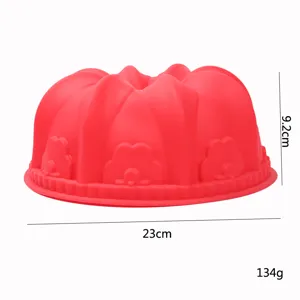 Molde de silicona para pasteles flor roja con 23 cm de diámetro y 9,2 cm de altura