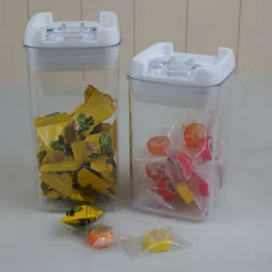 Lot de 2 boîtes de conservation hermétiques en plastique avec couvercles blancs