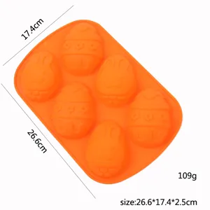 Molde de silicona para pastel de conejo y huevo de Pascua herramienta DIY 26.6x17.4cm
