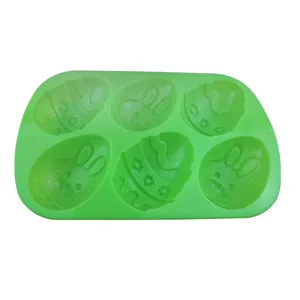 Molde de silicona para hornear huevo de pascua conejo chocolate fondant decoracion de pasteles.
