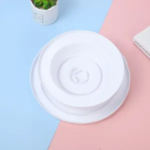Round plastic cake turntable manual rotating stand for DIY baking and pastry decorating tool