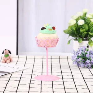 European style pink iron cupcake stand for wedding dessert table and birthday party decor display.