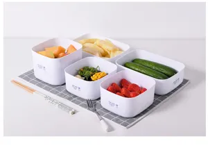 Set contenitori per alimenti in plastica scatole conservazione frigorifero frutta verdura